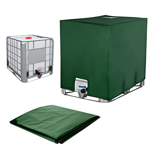 IBC - Funda para depósito de agua IBC, color negro, resistente al polvo, funda protectora para depósito de agua de lluvia de 1000 L (120 x 100 x 116 cm), color verde Cover
