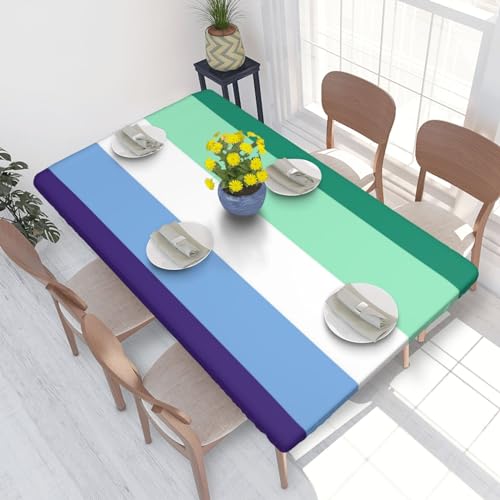 Mlm Pride Flag Premium 4ft Square Elastic Edged Table Cover Easy-Care Oil-Repellent