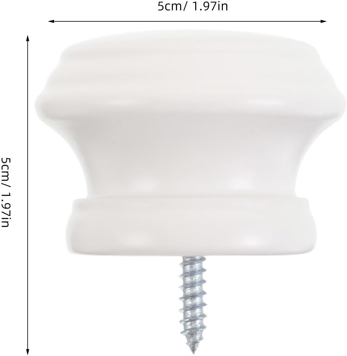 2pcs Wooden Curtain Rod Finials Screw On Drapery End Caps (White) - Window Treatment Hardware for Office, Living Room, Bedroom