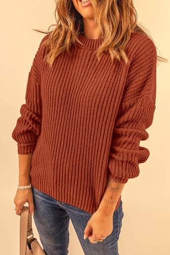 PRETTYGARDEN Fall Sweaters for Women 2025 Fashion Long Sleeve Casual Ribbed Knit Winter Clothes Pullover Jumper Tops