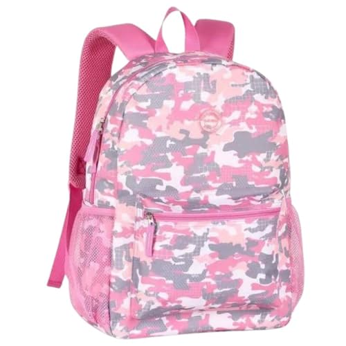 Mochila de Costas Casual Espaçosa Estilosa Escolar Trabalho Faculdade Rosa