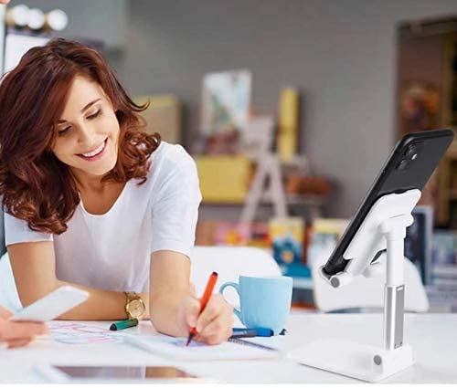 Suporte de Mesa para Celular Ajustável Articulado Tablet Smartphone (Branco) [Sky Dreams]