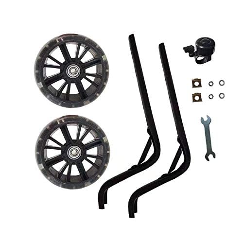 Image of training wheels flash mute wheel bicycle stabiliser mounted Kit compatible for bikes of 12 14 16 18 20 Inch, 1 Pair