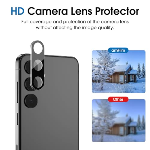 Image of amFilm OneTouch for Samsung Galaxy S24 6.2'' Privacy Screen Protector | Auto-Alignment, 30s Install, Bubble Free,Scratch & Drop Protection, Privacy Protection, Lens Protector, 2+2 Pack (S24-6.2'')