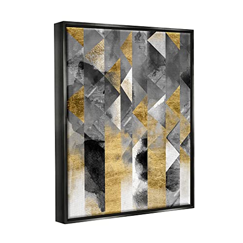 Image of Stupell Industries Modern Triangular Stripes Sharp Geometric Pattern, Design by Chariklia Zarris, 24 x 30, Black Floater Framed