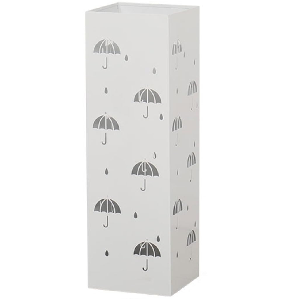 SBJKLYRN umbrella stand, Hotel Umbrella Storage Bucket, Iron Shopping Mall, Umbrella Basket Free Installation(White)