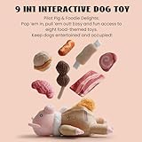 Nocciola 9-in-1 Quieschendes Hundespielzeug mit Knister, Lustiges Schwein Spielzeug für Hunde, Unzerstörbares Hunde Kuscheltier, Interaktives Kauspielzeug für Welpen, Kleine, Mittel, Große Hunde