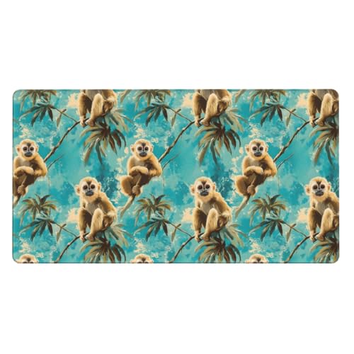 Grand tapis de souris de jeu singe tropical tapis de bureau pour ordinateur portable