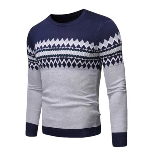 Pull en laine pour homme Kelsiop à col rond et motif géométrique