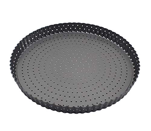 Vanly 11-Inch Perforated Quiche Tart Pan with Removable Base, Non-Stick Loose Bottom Tart Pie Pizza Pan, Round Bakeware - Thumbnail 3