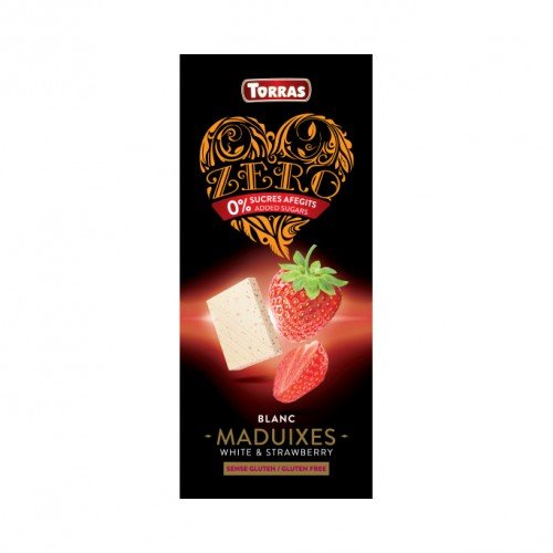 Torras Zero Chocolate Blanco Con Fresas 125 Gr 125 Gramos Coleccion Zero 125 Ml