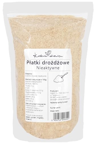 Lievito Alimentare in Fiocchi INATTIVO 500g | Ricco di Proteine e Fibre | Ideale per Ricette Vegane, Condimenti, Salse, Pasta, Insalate | Naturale | KUCHNIA ZDROWIA
