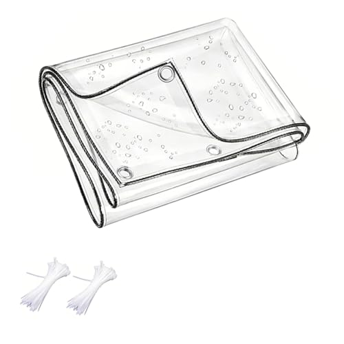 Bâche transparente avec oeillets étanche bâche PVC robuste pour serre - 2