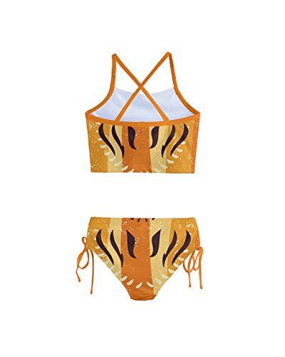 PattyCandy Little Girls Two Piece Cute Tankini Swimsuit Jungle Animals Woondland Duck Sharks Theme Size 2-162