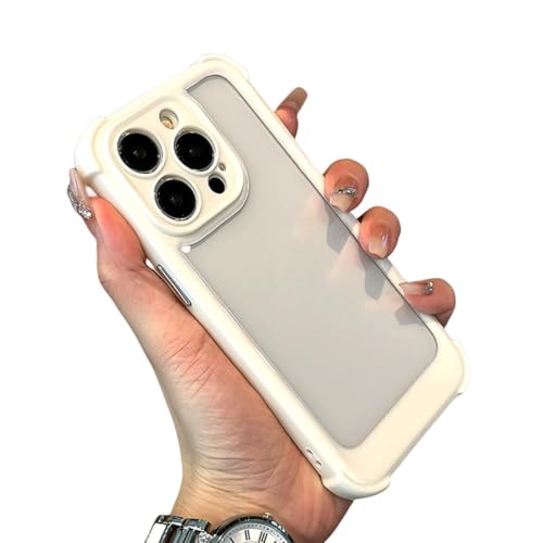 Coque iPhone 15 Pro antichoc transparente acrylique rigide housse blanche