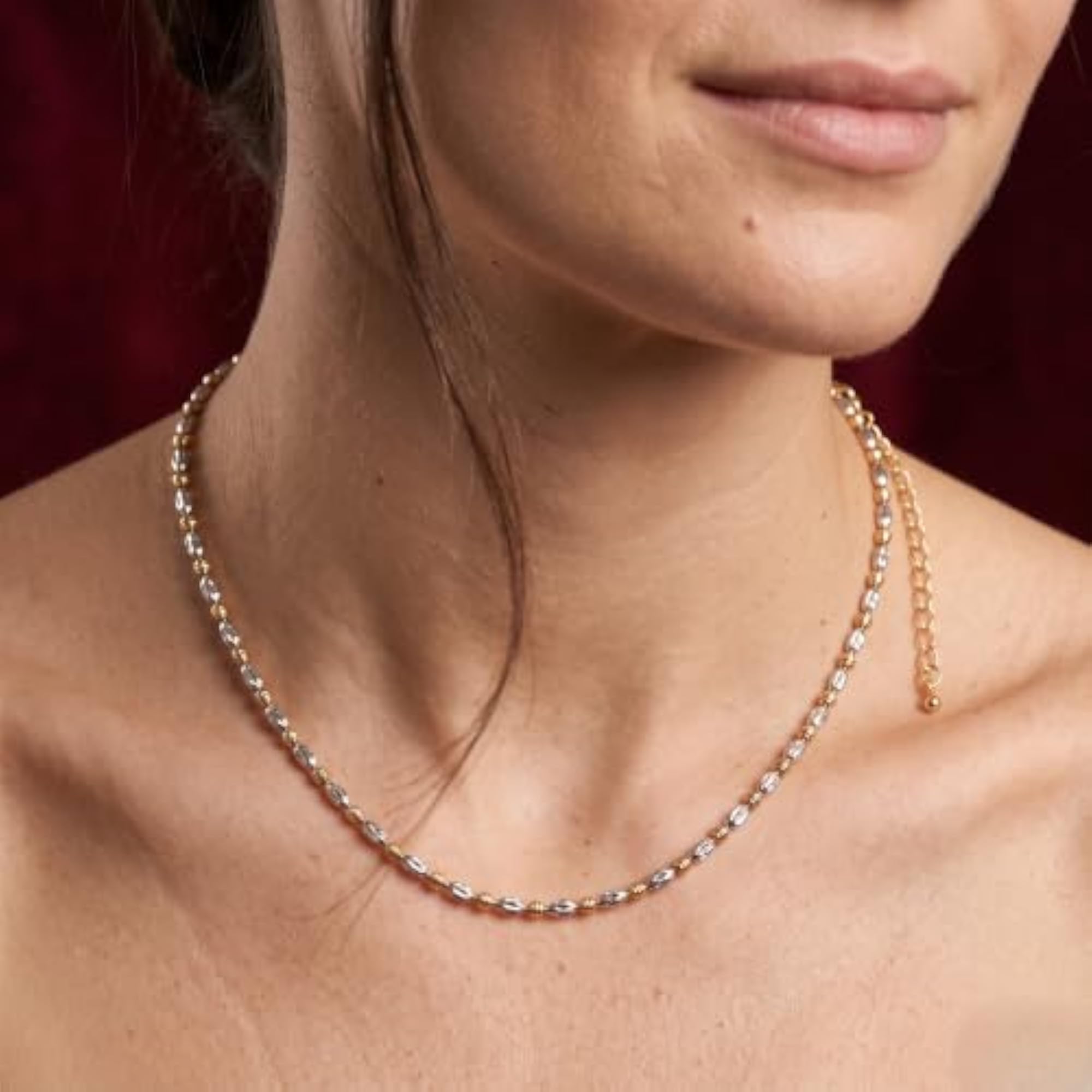 Women's Dual-Tone Ellipse & Sphere 925 Silver Chain