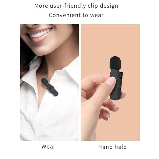Image of Bumpi 2-in-1 K8 Wireless Clip Microphone, All iso & Smartphones, Adjustable Noise Reduction Portable Mini Mic with Universal Microphone for Vlogs, Reels, Youtubers with LED Indicator Light