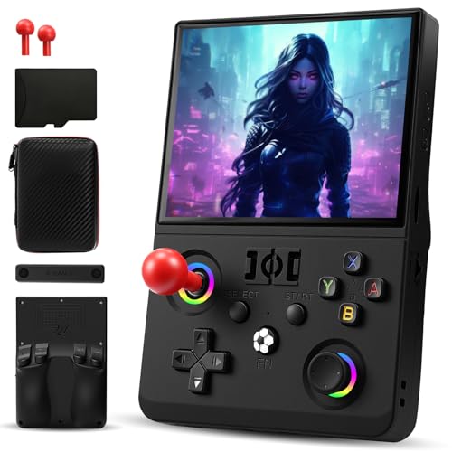 R36MAX Ⅱ Retro Handheld Game Console, 4.5" IPS HD Screen 1024*768 Retro Gaming Console with Detachable Joystick, 20,000+ Classic Games, 30+ Emulators, Protable Hand Held Video Games (Black)