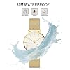 Gold Watches for Women Classy Round Quartz Watch Minimalist Waterproof Ladies Bracelet Wrist Watch,Stainless Steel Band,Reloj Mujer