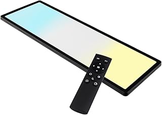 LUXULA LED Panel 58x20 cm Schwarz, 24W 2200lm, IP44 Feuchtraum, LED Deckenleuchte dimmbar mit Fernbedienung, Deckenpanel dimmbar, Deckenleuchte flach rechteckig, Deckenlampe Badezimmer