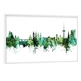 artboxONE Poster mit weißem Rahmen 90x60 cm Städte Koblenz Germany Skyline Green - Bild Koblenz Cityscape Deutschland