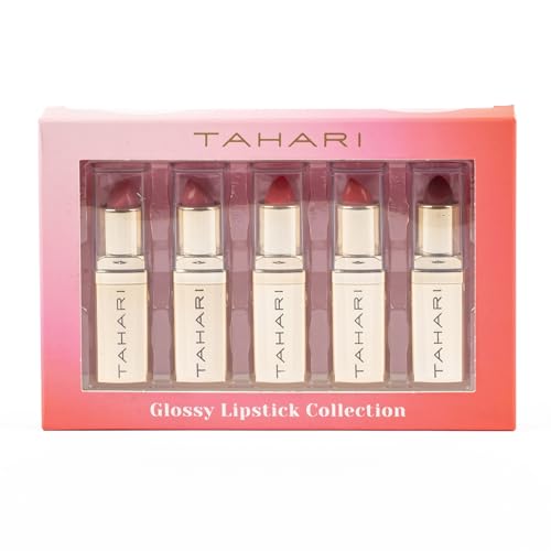 VOTUM Tahari Lipstick Set, Super Lustrous 5 Piece Gift Set, Multi-Finish, Cream Pearl & Matte, Pack of 5 (Red) - Image 3