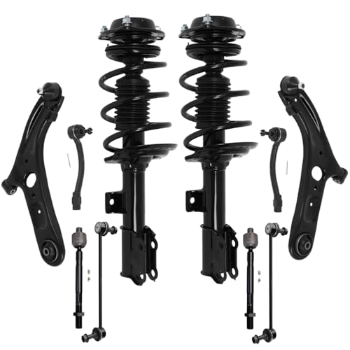 Abrillvt Struts Shock suspension kit for 2011 2012 2013 2014 2015 2016 for Hyundai Elantra Front Complete Struts Assembly Control Arm and Ball Joint Assembly Stabilizer Bar Link Kit Tie Rod End 10 Pcs