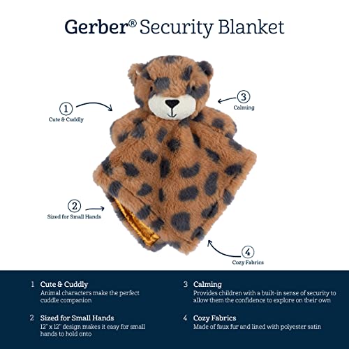 Image of Gerber Baby Plush Lovey Security Blanket, Cheetah, One Size