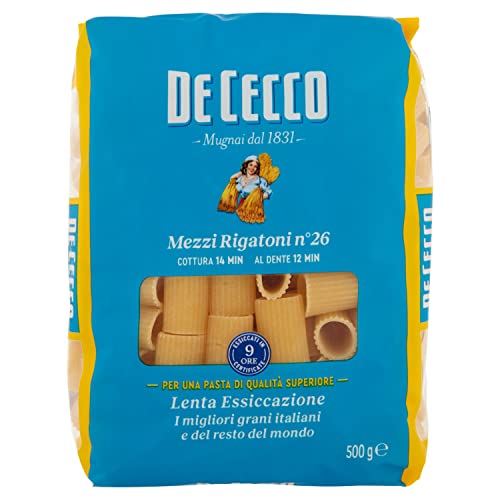 De Cecco Teigware Mezzi Rigatoni, 1er Pack (1 x 500 g)