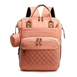 Bolsa Maternidade Mochila Impermeável Multifuncional Espaçosa para a Mamãe e o Bebê com Bolsos para Mamadeira e porta Chupetas (Rosa Salmão)