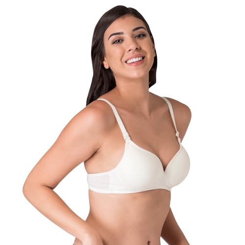Image of Komli - Heavily Padded Push-Up Bra - Cotton Rich - Balconette - 3 /4th Coverage, Seamless, Wireless, Multiway Straps - T-Shirt Bra