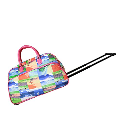World Traveler 21-Inch Carry-On Rolling Duffel Bag, Surf
