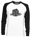 Regular Fit Cámara Derretir Unisex Camiseta De Béisbol Hombre Mujer Mangas Largas Blanca Negra Tamaño S - Unisex Baseball T-Shirt