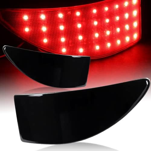 Pair LED Rear Bumper Reflector Brake Stop Light Replacement Compatible with 2006-2013 Lexus IS250 IS350, 2007 2008 2009 2010 2011 2012 (Smoke Lens)
