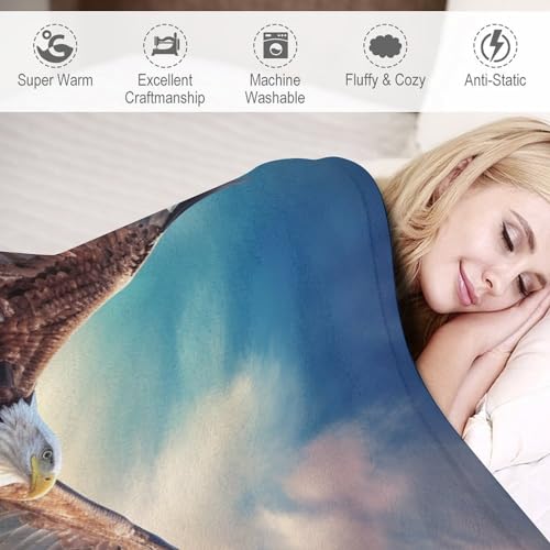 Manta de franela de águila suave de 100x130 cm para sofá y cama 5
