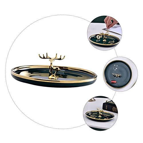 Yardenfun Elk Jewelry Tray Trays For Decor Ring Tray Bracelet Organizer Box Deer Earring Tray Deer Ceramic Ring Dish Jewelry Plate Tray Deer Ceramic Trinket Dish Deer Ceramic Jewelry Dish #TOP2