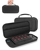 JUKOTA 1pcs Tasche für Nintddendo Switddch 2 (2025) Robuste 600D-Polyester-Switch-Schutzhülle mit 10 Spielkarten-Fächern, stoßfestem Eva-Innenfutter & Vollschutz-Design (Schwarz)