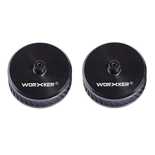 Worker 2Pcs ABS Modified Oblique Line Flywheel Wheel for nerf n-Strike Elite stryfe/rapidstrike CS-18/rebelle Rapid red (Precision Type, Matching to Flat Flywheel Cage,Black)