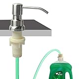 Soap Dispenser for Kitchen Sink, Built in Sink Soap Dispenser (Brushed Nickel), Countertop Soap Dispenser Pump with 47' Extension Tube kit, No Need to Fill Little Bottle Again (Longer Thread Shaft)
