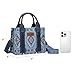 Wrangler Mini Tote Bag, Aztec Small Top Handle Bag Ladies, Woven Boho Satchel Handbag, Western Mini Crossbody Purse for Women with Adjustable Strap WG261-8866SJN