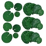 Yardenfun 26 Piezas Artificiales Flotantes Realistas para Decoración de Estanques Acuarios Jardín Patio Verde