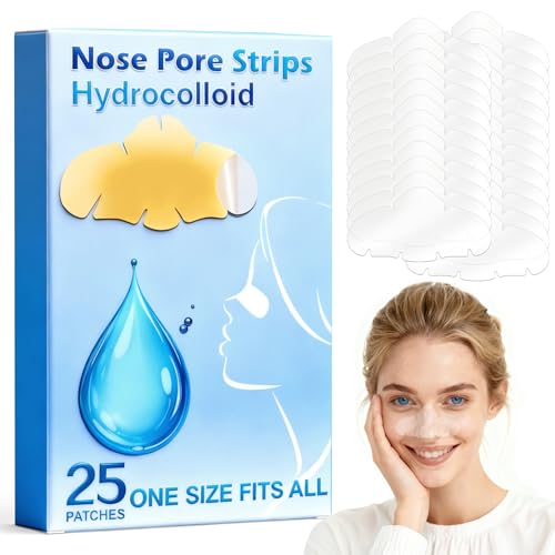 25 Parches Nasales XL Hidrocoloides Nose Pore Strips Puntos Nariz para la Noche Parches Anti-Acné Parch Granos con Aceite de Árbol de Té y Ácido Salicílico
