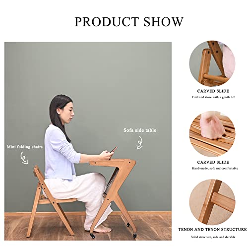 Jikugo Folding Chair Bamboo Chairs-Small Foldable Chair For Outdoor, Dining Room, Living Room Bedroom, Office #TOP2