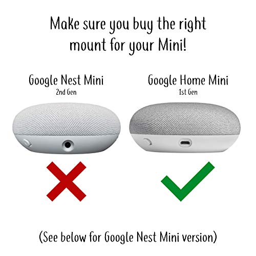 Dot Genie Google Home Mini (1St Gen) Backpack: The Simplest And Cleanest Outlet Wall Mount Hanger Stand For Home Mini (1St Gen) - No Cord Wrapping Required - Designed In Usa (White) #TOP1