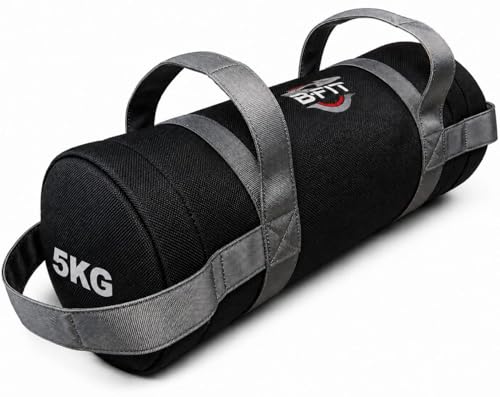 Image of B Fit Upgraded Bulgarian /Round Training Bag for Fitness Gym Training, Cross fit, Wrestling, Judo, Grappling, MMA, Full Body Workout. (Round Training Bag, 5 Kg)