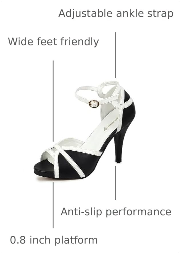 Image of getmorebeauty Peep Toe Heels for Women Sexy Strappy High Heels Ankle Strap Heeled Sandals