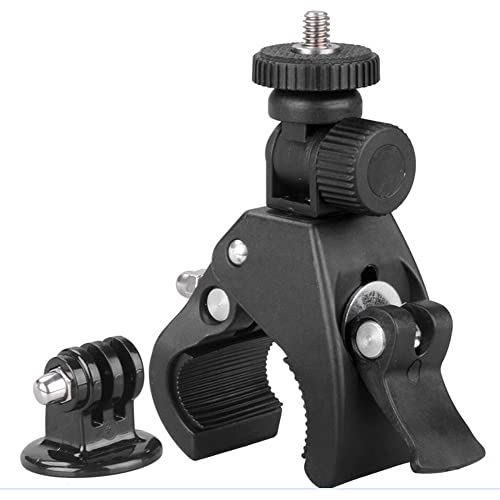 VVHOOY Motorcycle Bike Handlebar Mount Camera Clamp Mount Bracket 360 Rotation Action Camera Holder Compatible with Insta360/GoPro Hero 11/10/9/8/7/6/5/4 /AKASO/Osmo Action Cameras