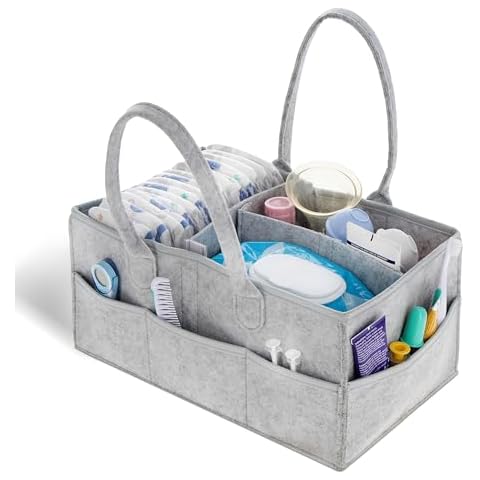 Acorn Baby Diaper Organizer Caddy Bag - Large Felt 15x9in Car and Nursery Organizer and Baby Diaper Caddy Organizer Cover