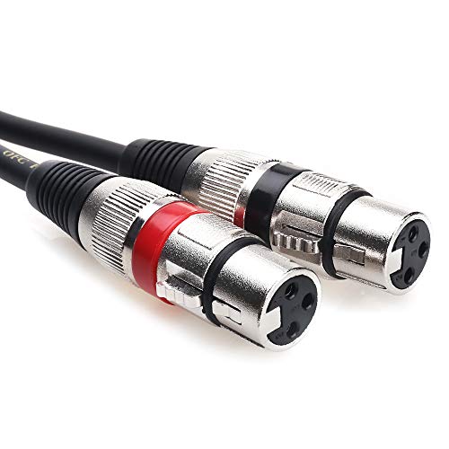 Tisino Dual Xlr To 3.5Mm Stereo Mic Cable, 2 Xlr Female To 1/8 Inch Mini Jack Y-Splitter Breakout Lead Microphone Cord - 10 Feet #TOP2
