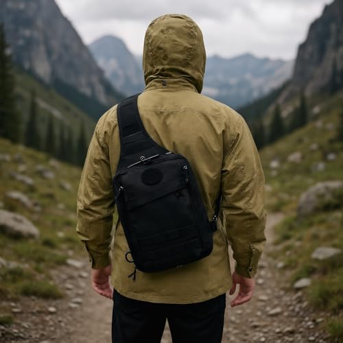 Sling Bag - Waterproof Hiking Backpack | Water Resistant Bag | Multipurpose Men Fashion for Adventure Fishing Biking Fitness Work Commuting Camping Sports Everyday Walking Riding4